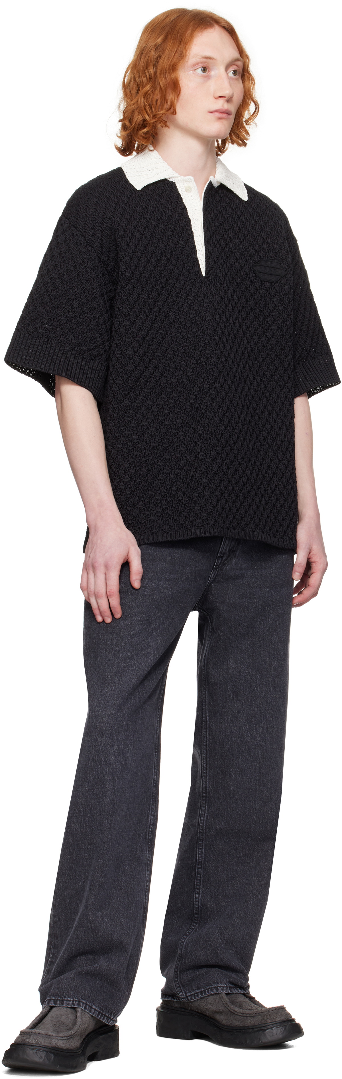 OUAT Black Meta Polo