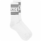Versace Men's Sports Logo Sock in White/Black