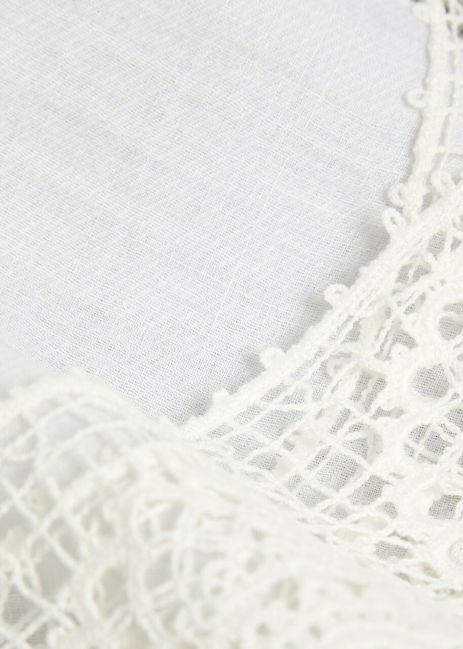Nili Lotan Caila Embroidered Ramie top Off White