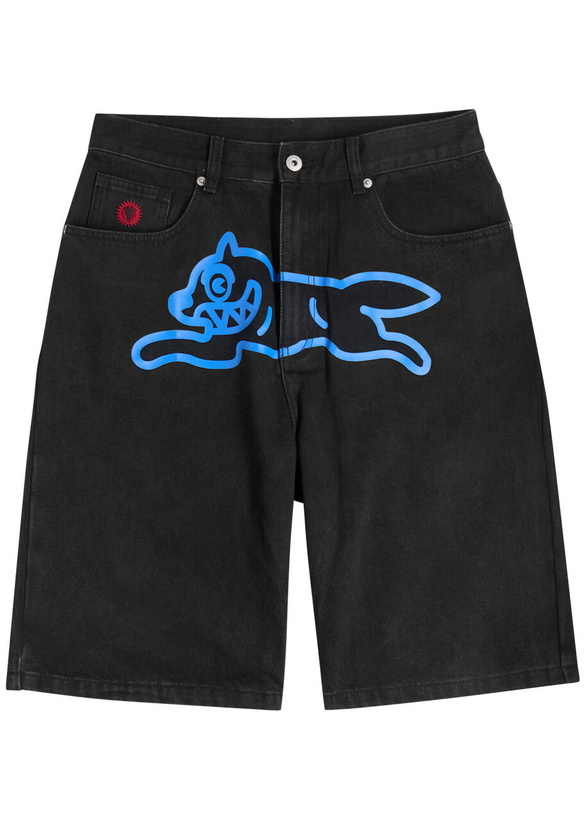 Photo: Ice Cream Running Dog Printed Denim Shorts Black