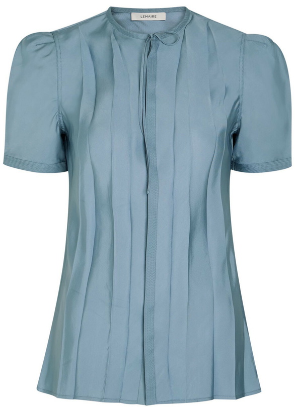 Photo: Lemaire Creased Satin Shirt Light Blue