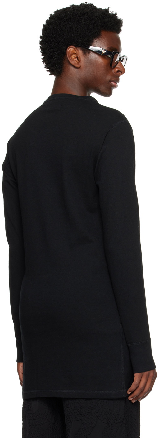 KOZABURO Black Henry Long Sleeve T-Shirt Kozaburo