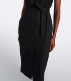 Max Mara Belted linen and silk midi dress