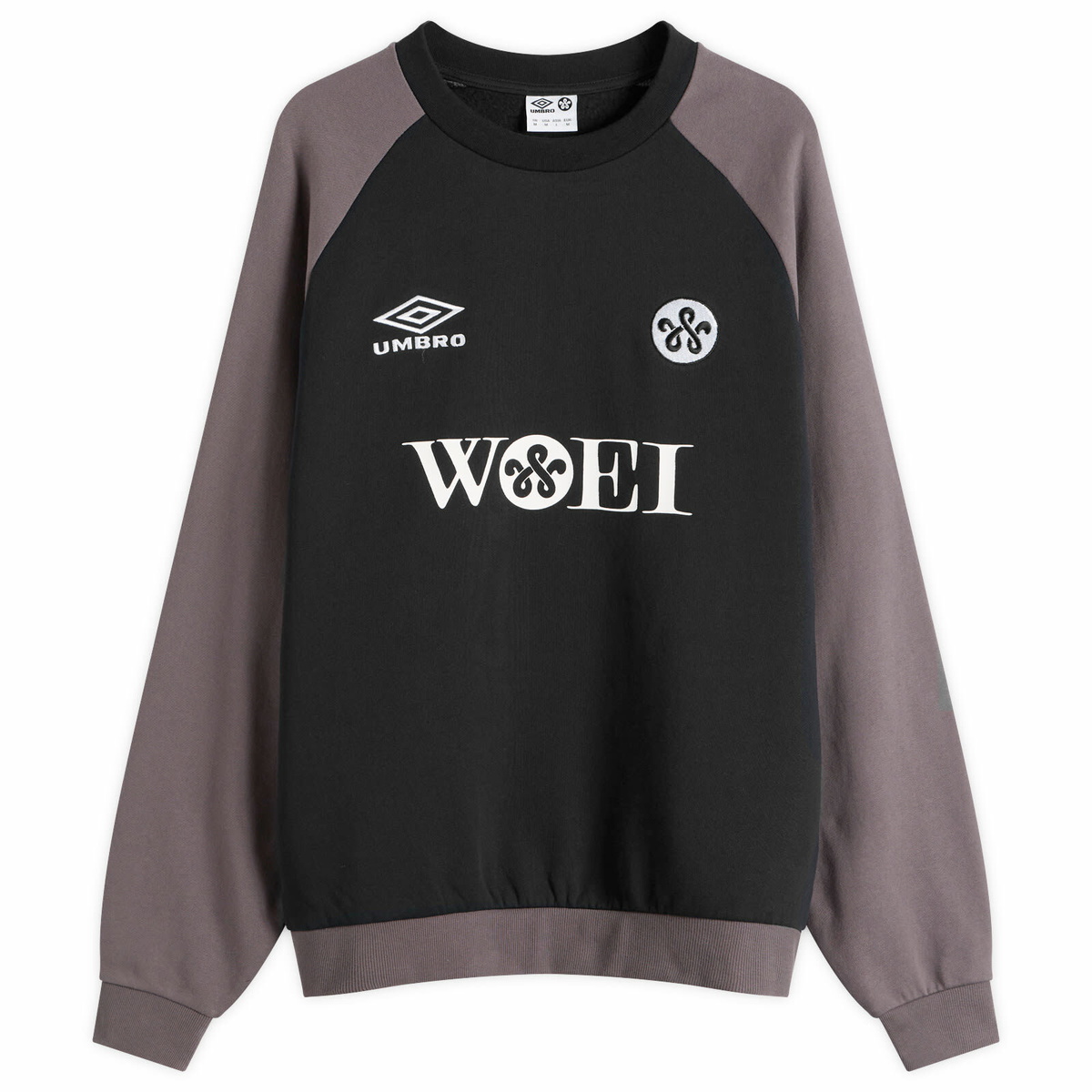 Umbro Men's x WOEI Crew Sweatshirt in Black/Grey