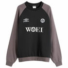 Umbro Men's x WOEI Crew Sweatshirt in Black/Grey