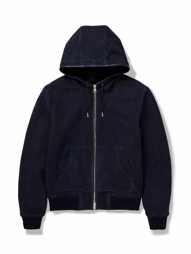 Photo: Mr P. - Suede Hoodie - Blue