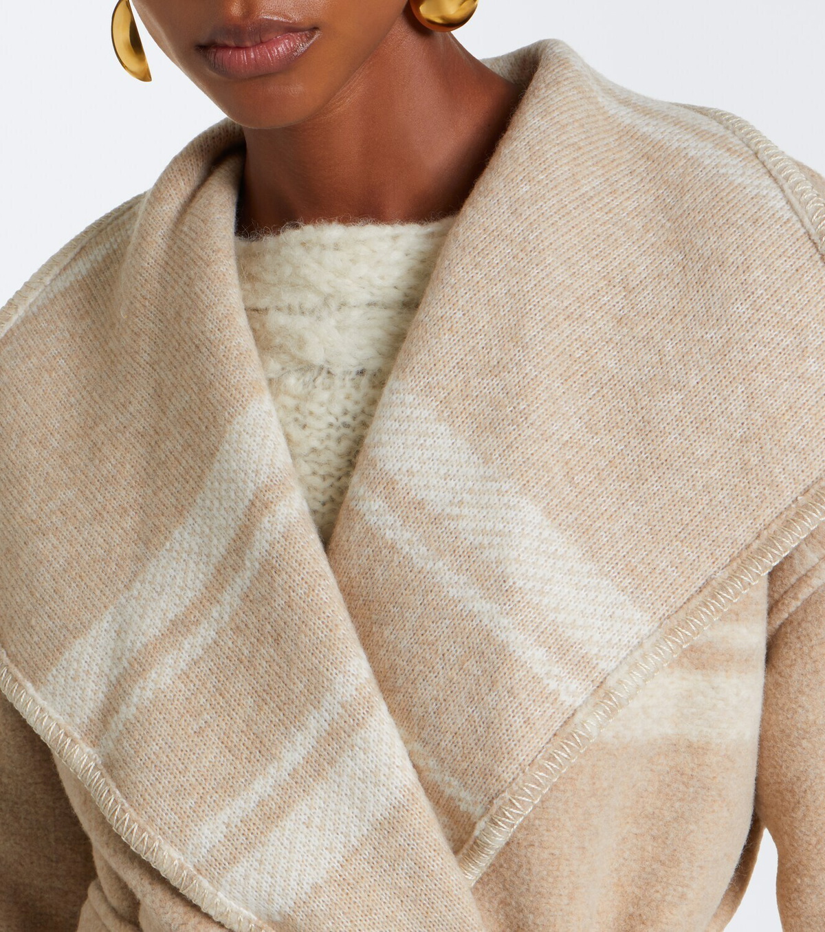 Marant Etoile Brea striped wrap coat