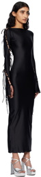 Fancì Club Black Lan Evening Maxi Dress