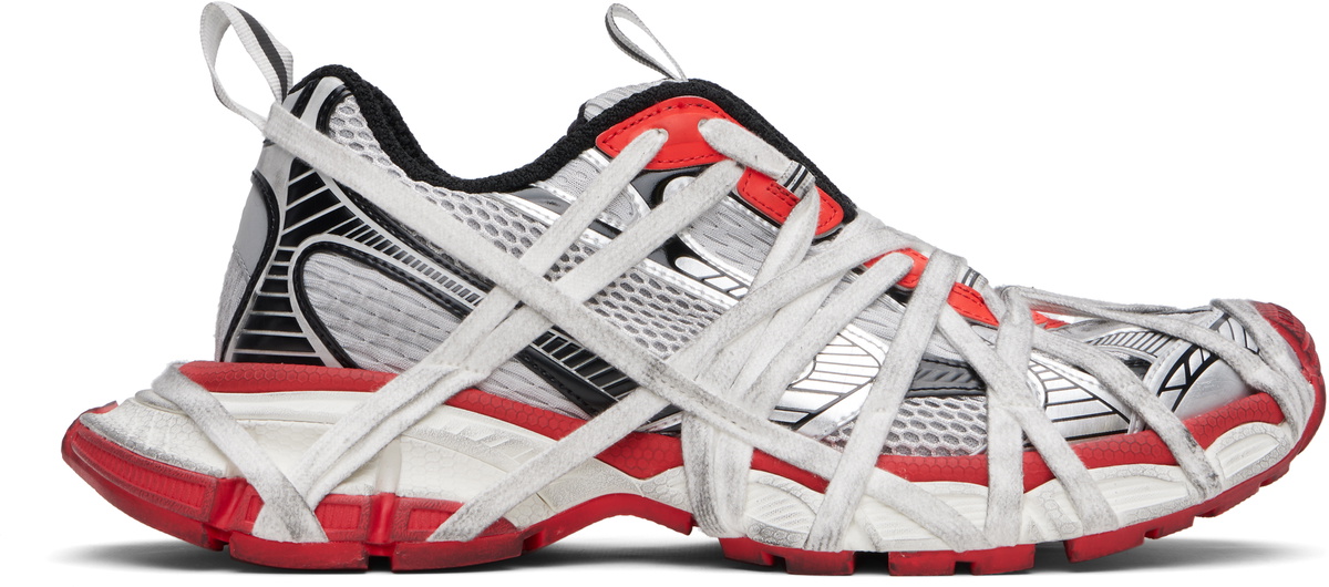 【BALENCIAGA】3XL Sneaker in Grey/White/Red Balenciaga 3XL Grey White Red Men's - 734734W3XL51219 - US