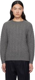 BEAMS PLUS Gray Cable 5G Crewneck
