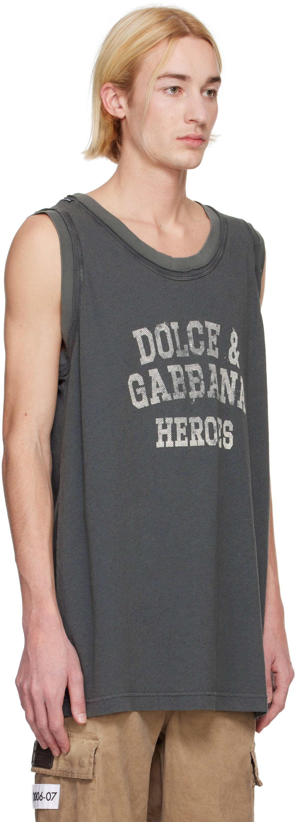 Dolce&Gabbana Gray Oversize Singlet Tank Top