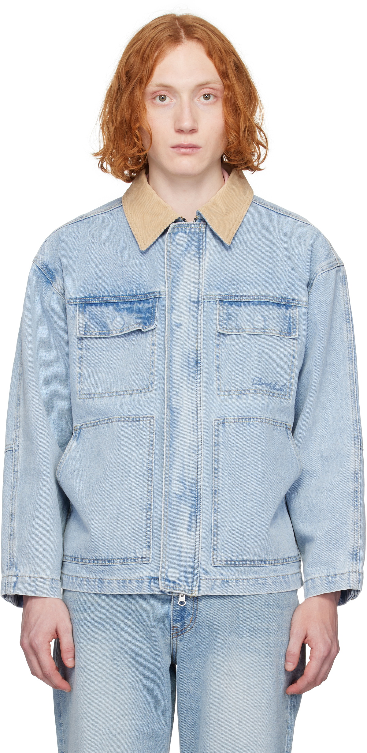 ★Dunst★ UNISEX VINTAGE WORK DENIM JACKET LIGHT BLUE_UDJU4C Dunst Blue Vintage Work Denim Jacket Dunst