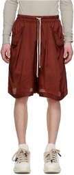Rick Owens Burgundy Lido Shorts