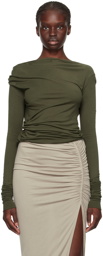Rick Owens Lilies Green Ava Long Sleeve T-Shirt