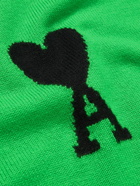 AMI PARIS - Logo-Intarsia Virgin Wool Sweater - Green