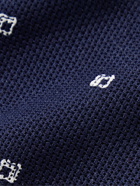 SID MASHBURN - 8cm Embroidered Cotton-Mesh Tie