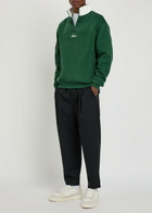 Malbon Milton Logo-embroidered Half-zip Cotton Sweatshirt Green