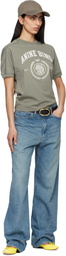 ANINE BING Khaki Jaylin Collegiate T-shirt