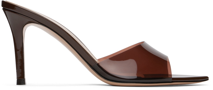 Photo: Gianvito Rossi Brown Elle 85 Heeled Sandals