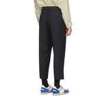 Studio Nicholson Navy Tapered Double Pleat Trousers