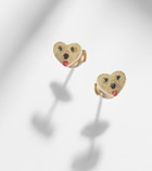 Yvonne Léon Nano Puces 9kt gold earrings with black diamonds and enamel