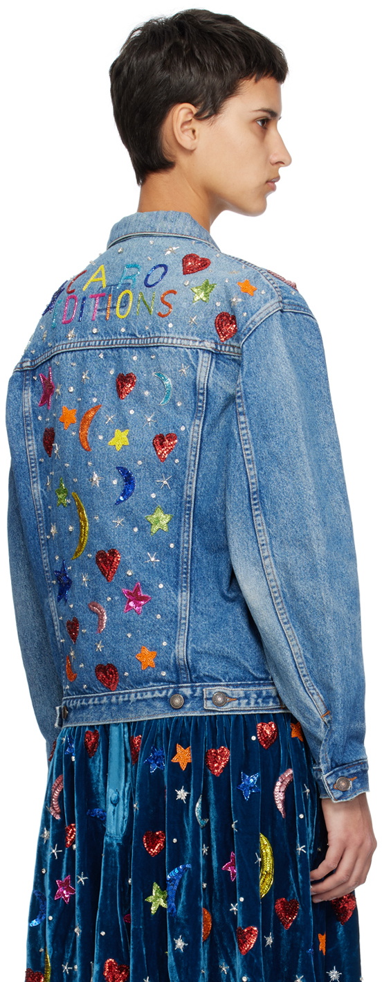 Caro Editions Blue Upcycled Denim Jacket