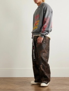 RRR123 - Love Stuff Paint-Splattered Printed Cotton-Jersey Sweatshirt - Gray