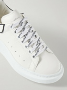 McQueen - Exaggerated-Sole Rubber-Trimmed Leather Sneakers - White