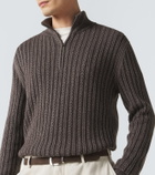 Agnona Cashmere, wool, and silk half-zip sweater
