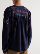 Isabel Marant - Embroidered Cotton Shirt - Blue