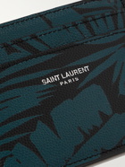 SAINT LAURENT - Printed Pebble-Grain Leather Cardholder - Black