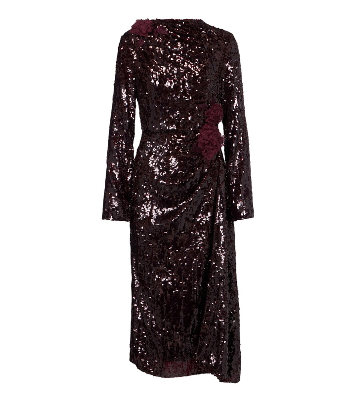 Photo: Erdem Floral-appliqué gathered sequined midi dress