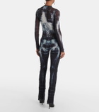 Jean Paul Gaultier Squeletor semi-sheer mesh flared pants