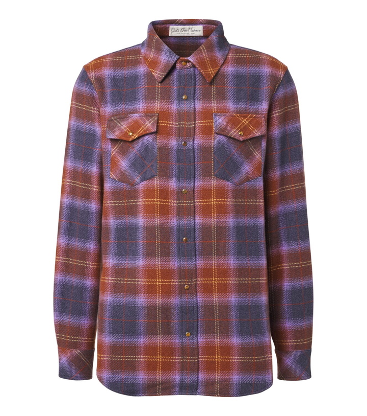 Photo: God's True Cashmere Vulcan tartan cashmere shirt with tiger's eye