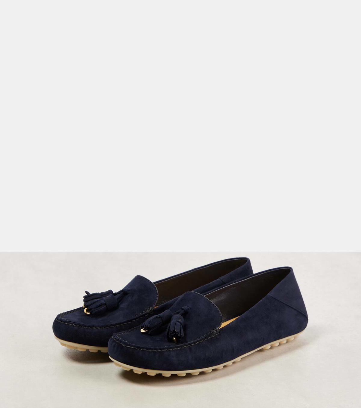 Loro Piana Dot Sole Walk suede driving shoes