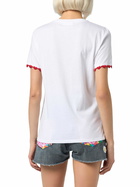 MC2 Saint Barth Woman Cotton Jersey Crewneck T-shirt Emilie With St. Barth Lover Embroidery