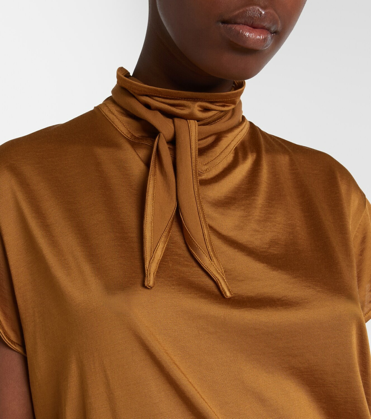 Lemaire Scarf-detail jersey top