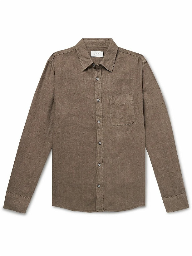 Photo: Mr P. - Garment-Dyed Linen Shirt - Brown