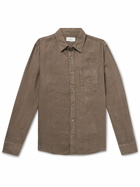 Mr P. - Garment-Dyed Linen Shirt - Brown