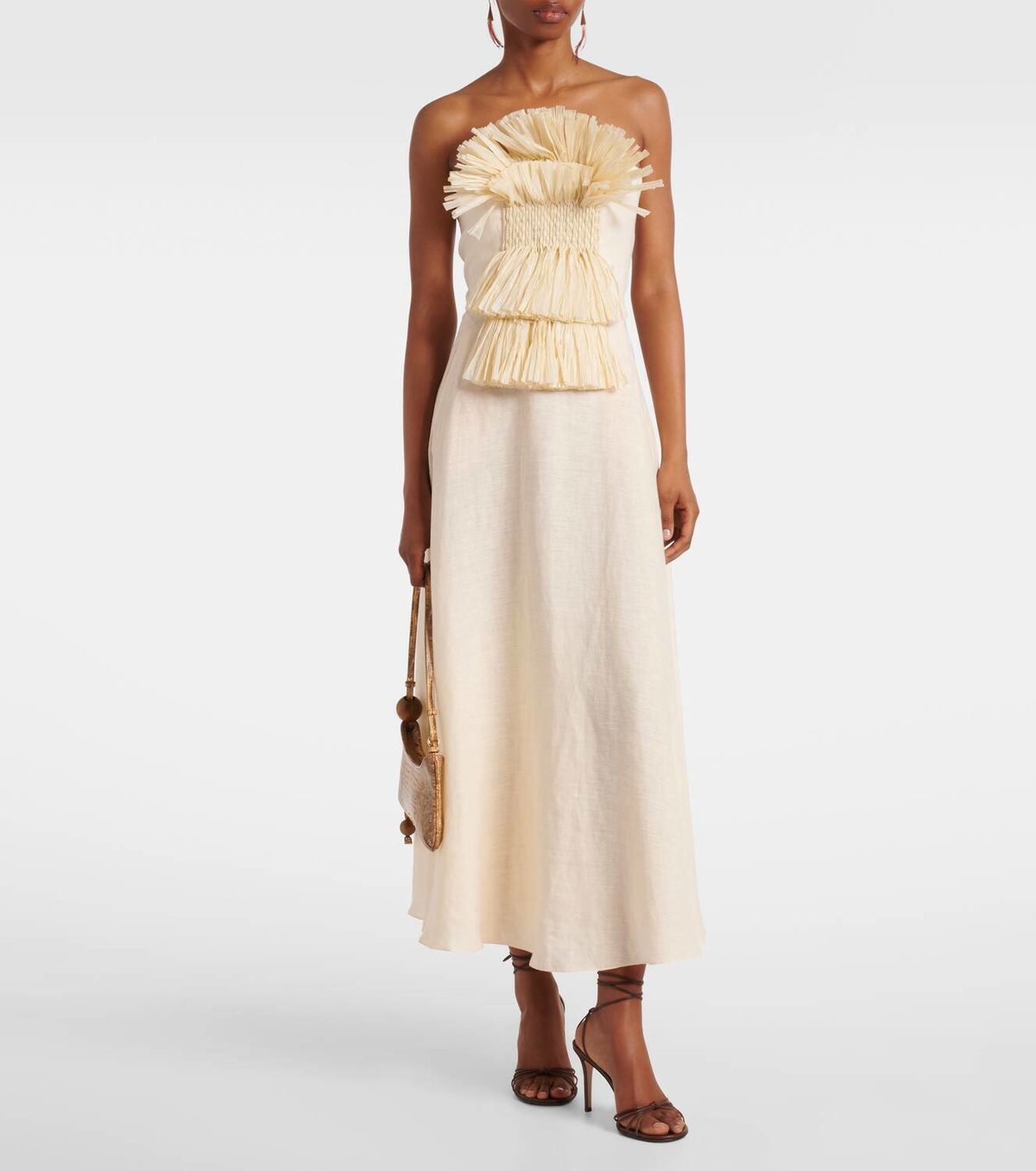 knee length dresses for ladies Johanna Ortiz – Johanna Ortiz Maxi Linen Dress in Barcelona or Shop Online  Mujer 721-000422 01 main image 1