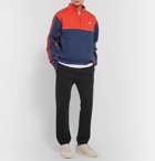 adidas Originals - Colour-Block Fleece-Back Cotton-Blend Jersey Half-Zip Sweatshirt - Blue