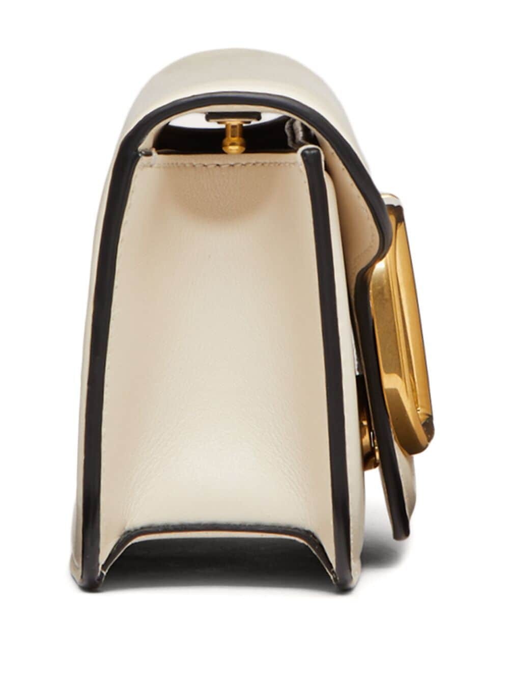 Letter Small Mirrored Leather Shoulder Bag in Silver - Valentino Garavani