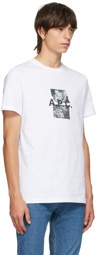 A.P.C. White Graphic Teddy T-Shirt
