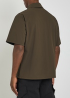 Moncler Logo-appliquéd Stretch-polyamide Polo Shirt Dark Brown