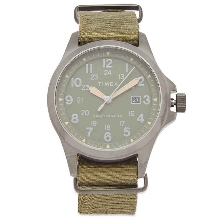 Photo: Timex Field Post 41 Solar Watch in Olive