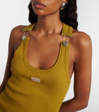 Jean Paul Gaultier Logo ribbed-knit cotton minidress