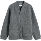 Universal Works Men's Wool Fleece Advance Cardigan in Grey Marl