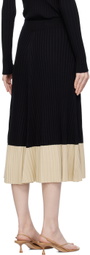 BEVZA Black Colorblocked Midi Skirt