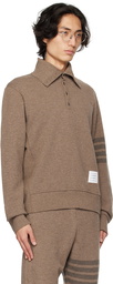 Thom Browne Brown 4-Bar Long Sleeve Polo