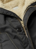 RRL - Faux Fur-Trimmed Shell Hooded Down Parka - Blue